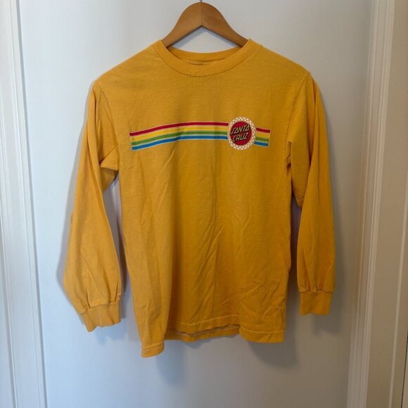 SANTA CRUZ long sleeved shirt Yellow Skateboard Size: Small - Picture 2 of 8
